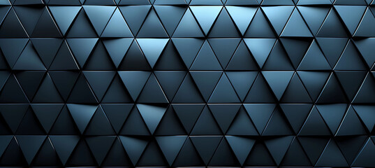 Bold Geometry: Blue and Black Triangle Pattern Wallpaper