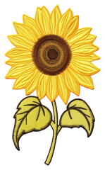 Sticker - PNG Sunflower yellow plant white background.