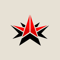 Wall Mural - 3 stars, red color, minimalist logo, creative simple logo design