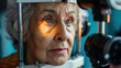 © Bijac - elderly womans eye exam cataract and glaucoma diagnosis healthcare concept