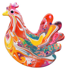 Poster - PNG  Acrylic pouring chicken accessories accessory pottery.