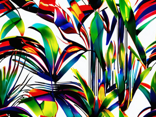 Wall Mural - Light background with fan palm leaves, tropical