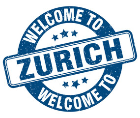 Wall Mural - Welcome to Zurich stamp. Zurich round sign