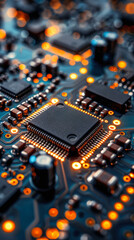 Poster - Macro shot of CPU and electronic components