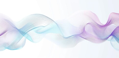 Wall Mural - Fluid Abstract Wave Design on White Background
