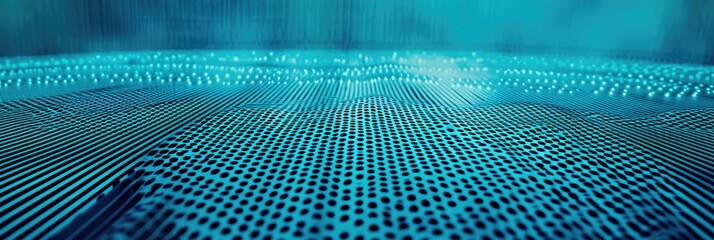 Wall Mural - Abstract Blue Digital Matrix Technology Backdrop