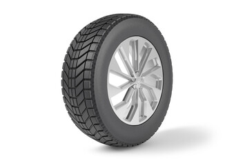 Car wheel isolated from white or transparent background