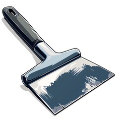 A scraper clipart, tool element, vector illustration, grey and black, isolated on white background