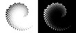 © Mykola Mazuryk - Halftone dots in spiral. Modern abstract background. Design element or icon, logo. Black shape on a white background and the same white shape on the black side.