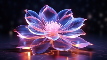 Poster - Digital futuristic flower wallpaper