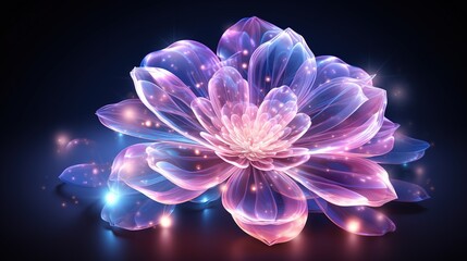 Wall Mural - Digital futuristic flower wallpaper