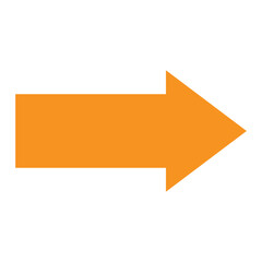 Wall Mural - Thick arrow icon vector styles isolated on white background. orange large forward or right pointing solid long arrow icon sketched as vector symbol. Vector illustration. Eps file 1.