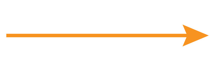 Wall Mural - Straight long thin right orange arrow icon. Long arrow vector, icon. orange horizontal arrow. Vector illustration. Eps file 24.