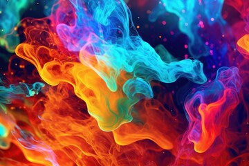 Canvas Print - Vivid Multicolored Abstract Smoke Art