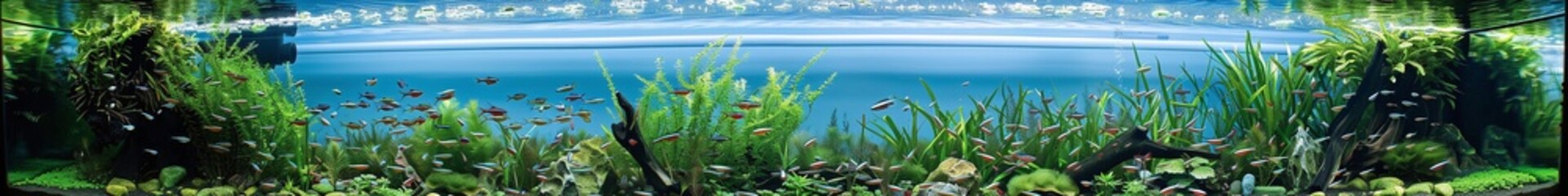 Wall Mural - aquascape terrarium design banner background