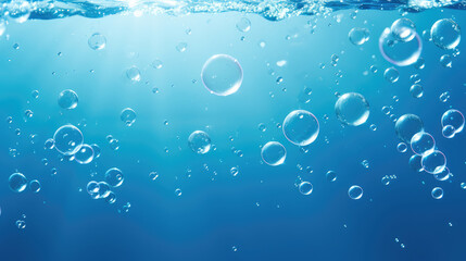 Sticker - Sparkling Deep Blue Water Bubble Background