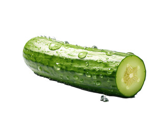 a cucumber with water drops on it