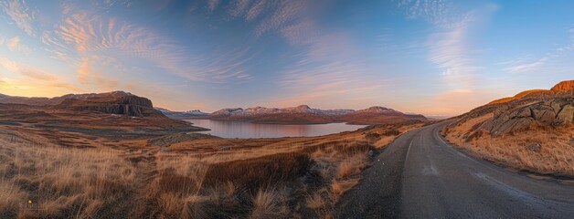 Wall Mural - Serene Sunset on a Scenic Country Road