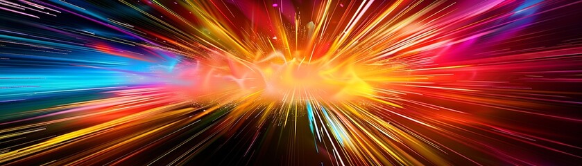 Wall Mural - Vibrant Abstract Light Explosion
