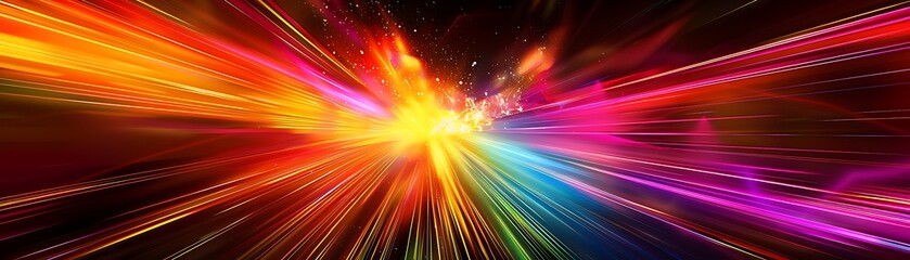 Wall Mural - Vibrant Abstract Light Explosion
