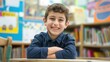 © gn8 - Smiling Young Jewish Schoolboy in Classroom Setting for Education and Cultural Diversity Themed Designs