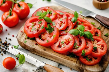 Fresh Tomato and Veggie Salad. Healthy, Delicious, and Nutritious Vegan Meal