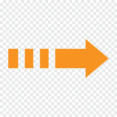 Wall Mural - Orange diagonal dash up right  arrow icon. orange right sharp arrow icon. Isolated on 
transparent background. Vector illustration. Eps file 135.