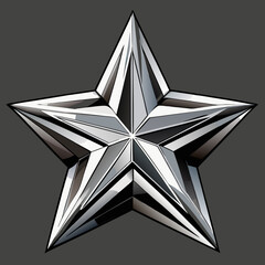 Wall Mural - metal-star-3d-stainless-steel