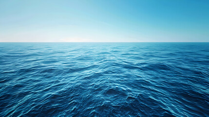 Blue ocean under a clear blue sky abstract background