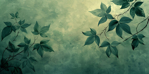 Wall Mural - Abstract Natural Background with Leaves, Plants and Water in Vivid colors