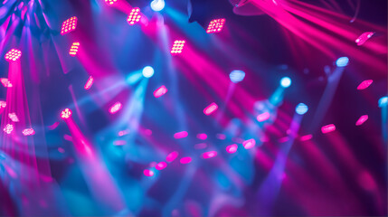 Vibrant Nightclub Music Festival Stage, Dynamic Lighting and Dance Floor, Party Atmosphere