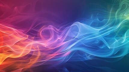 Wall Mural - rainbow smoke wave flow abstract background. generative ai image
