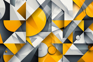 Wall Mural - Chic and modern abstract backdrop with geometric patterns in trendy yellow, gray, and white tones, capturing attention with its vibrant color palette.