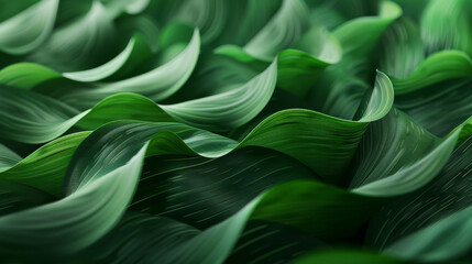The image is of a green leaf with a wavy texture