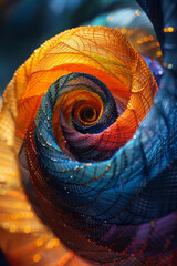 Aufkleber - Minimalist aesthetic of a string art spiral, with colorful threads creating a dynamic design,