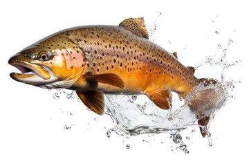 Wall Mural - PNG Trout animal fish white background.