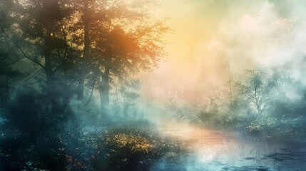 Poster - Mist and fog adorn an ethereal dreamscape creating mystery and allure