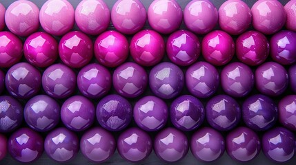 Wall Mural -   A collection of purple and pink eggs arranged together on a white platform against a dark backdrop