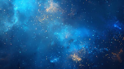 Blue gradient with bursts of light reminiscent of fireworks