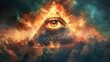 © WrongWay - Eye of Horus secret society illuminati conspiracy. All seeing eye pyramid. New world order conceptual image