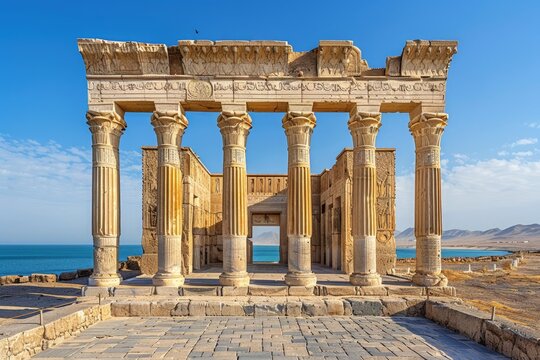 Ancient city of Kish, showcasing its grand temples and historical relics 