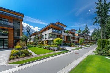 Modern Apartment Buildings in Vancouver with Beautiful Landscaping