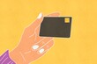 © ADDICTIVE STOCK - Illustration of hand holding a credit card on a yellow background