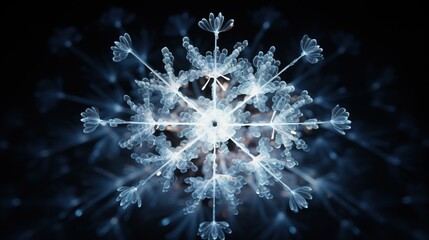 A Christmas snowflake, like a note in a winter symphony, frames festive moments in a cozy atmosphere