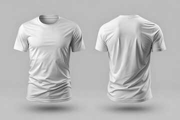 Wall Mural - Blank white wrinkled t-shirt mock up, different views