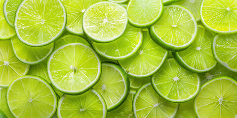 Lime slices background, pattern full frame