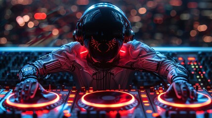 Wall Mural - crazy alien space dj