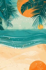 Wall Mural - summer beach background