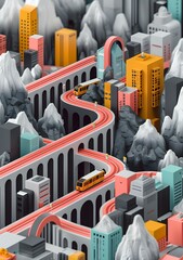 Wall Mural - Urban City Illustration