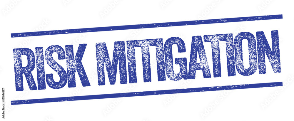 Risk Mitigation Blue Watermark Stamp isolated on transparent background ...